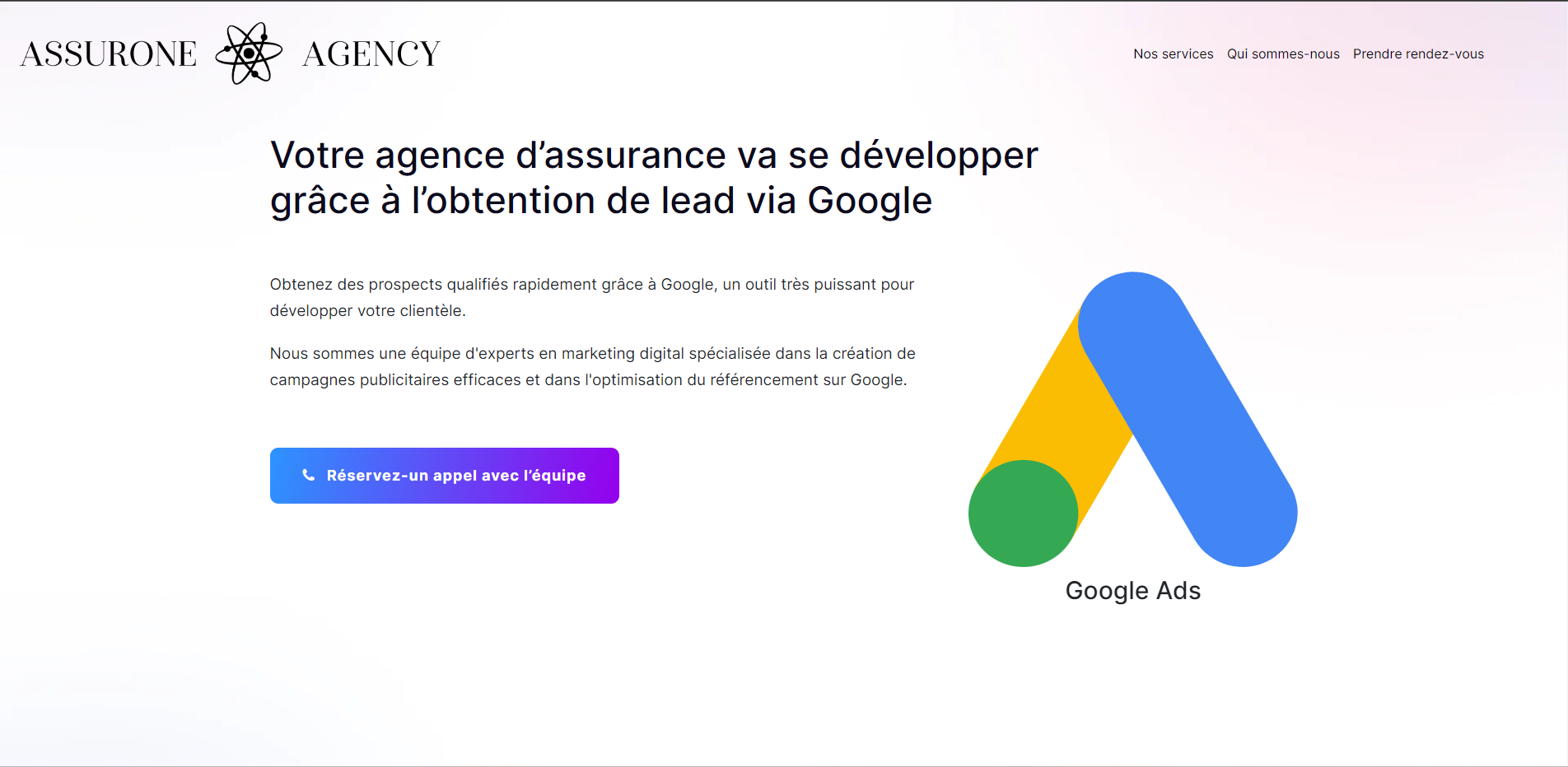 Présentation de ma réalisation du site d'assurOne Agency'