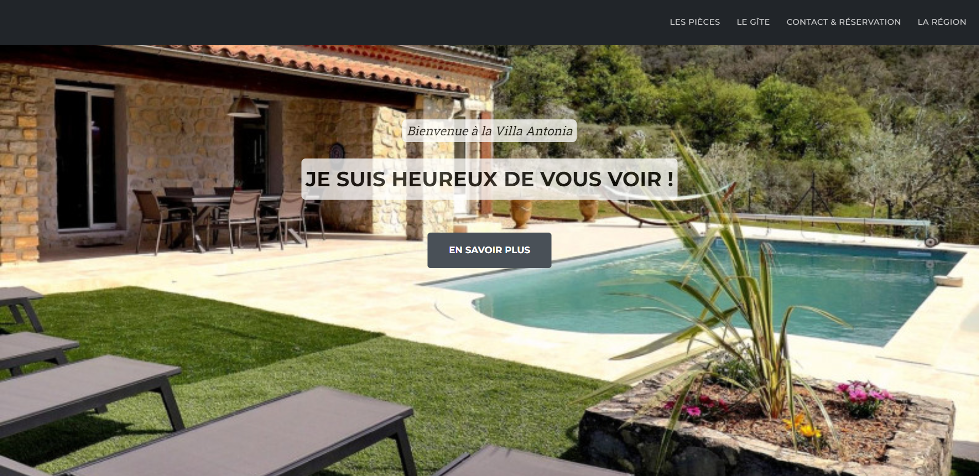 Présentation de ma réalisation du site de la villa antonia
